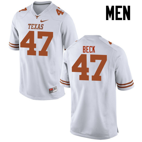 Men #47 Andrew Beck Texas Longhorns College Football Jerseys-White